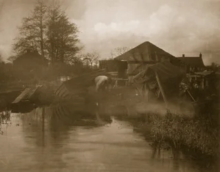 Un chantier naval du Norfolk, vie et paysage sur les Broads du Norfolk, vers 1886